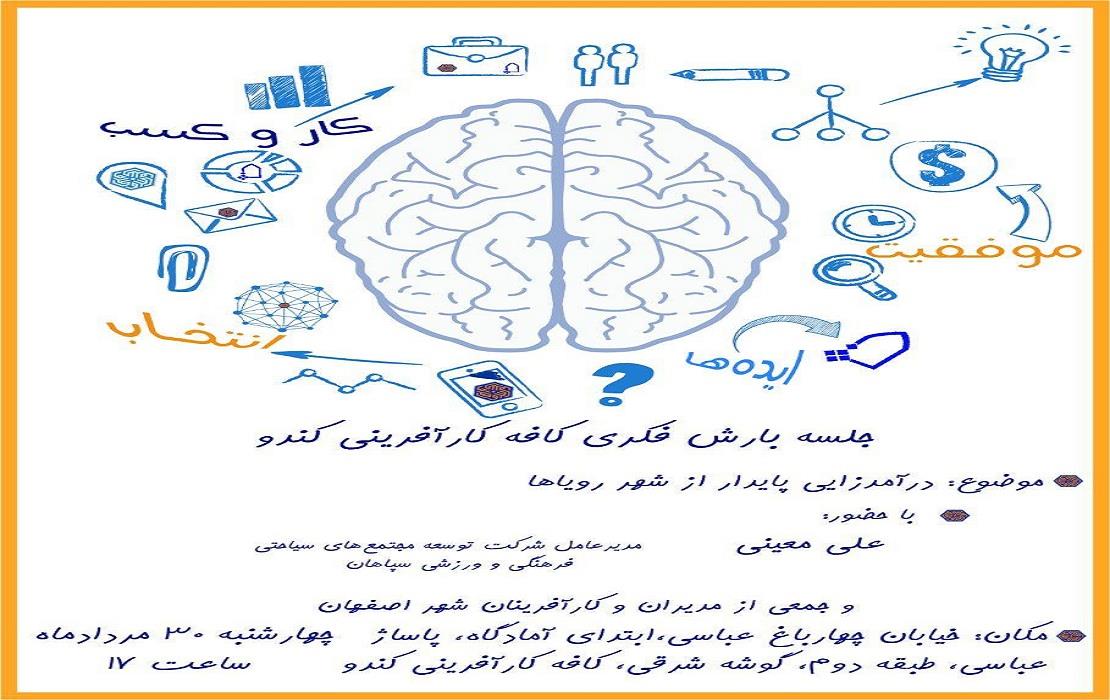 برگزاری جلسه بارش قکری کافه کارآفرینی کندو